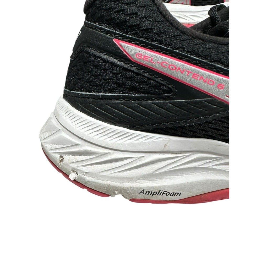 Asics Shoes Womens 6.5 Gel-Contend 6 Running Sneakers Black Mesh Logo 1012A570 - Picture 10 of 11